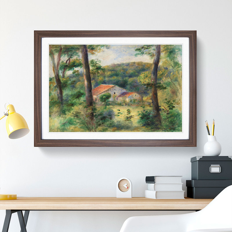 Environs of Briey by Pierre-Auguste Renoir - Picture Frame Painting, Walnut, 27cm H x 36cm W x 2cm D