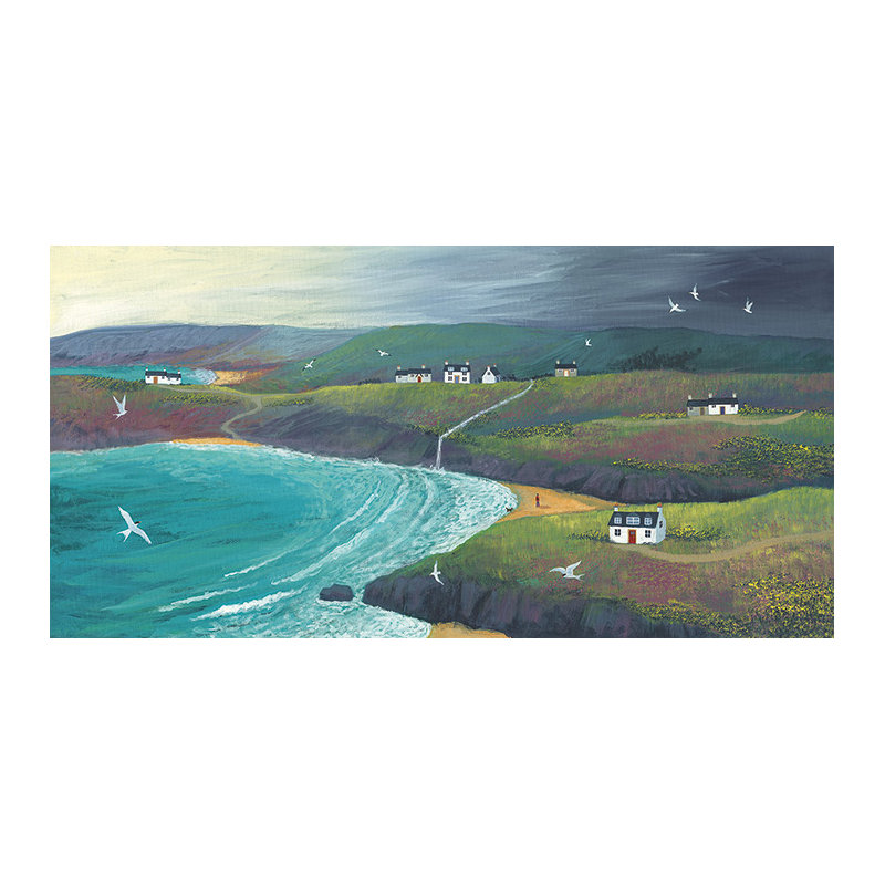 Coastal Hills - Print, 30cm H x 60cm W x 3.08cm D, Wrapped Canvas