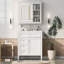 Ensemble de meuble-lavabo autoportant avec lavabo supérieur, meuble-lavabo moderne avec 2 tiroirs et tiroir basculant, ensemble de meuble-lavabo autoportant avec armoire-miroir et meuble-lavabo simple-284033613