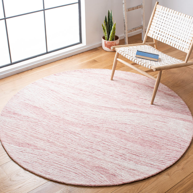 Ginsburg Metro Hand Tufted Indian Wool And Cotton With Latex Solid Color Rug, Round 6'