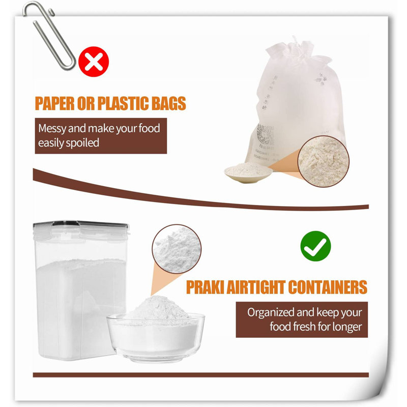 Contenant alimentaire en plastique pour farine de céréales et sucre
