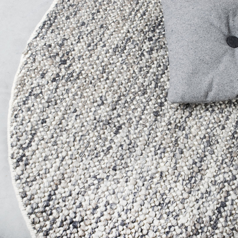 Gruver Hand Woven Grey Indoor Rug, Round 160cm