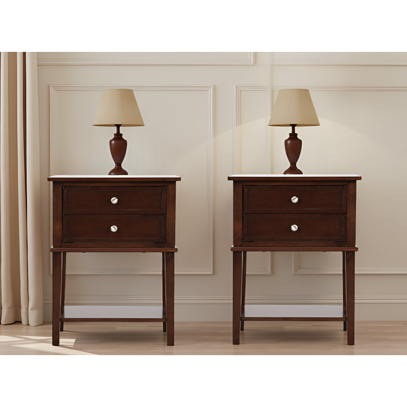 Zeist Cappuccino Nightstand Set Of 2, Cappuccino