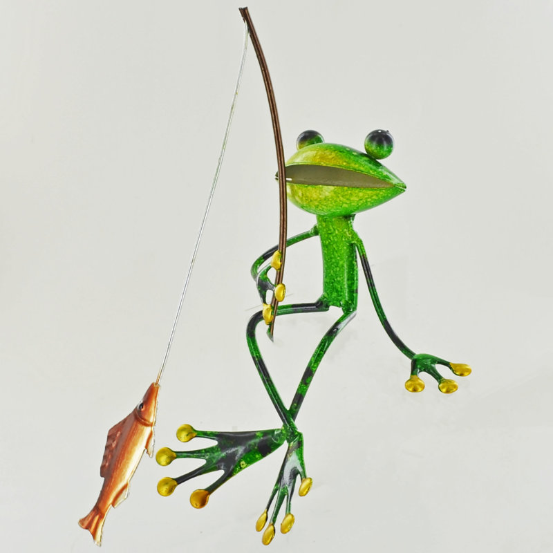 Leachville Frog Weather Resistant Metal Garden Statue