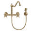 Whitehaus Wall Mount Faucet with Long Traditional Swivel Spout and Solid Brass Side Spray-1164385469-1136461459