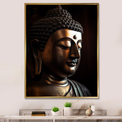 Impression sur toile - Statue de Bouddha doré en gros plan