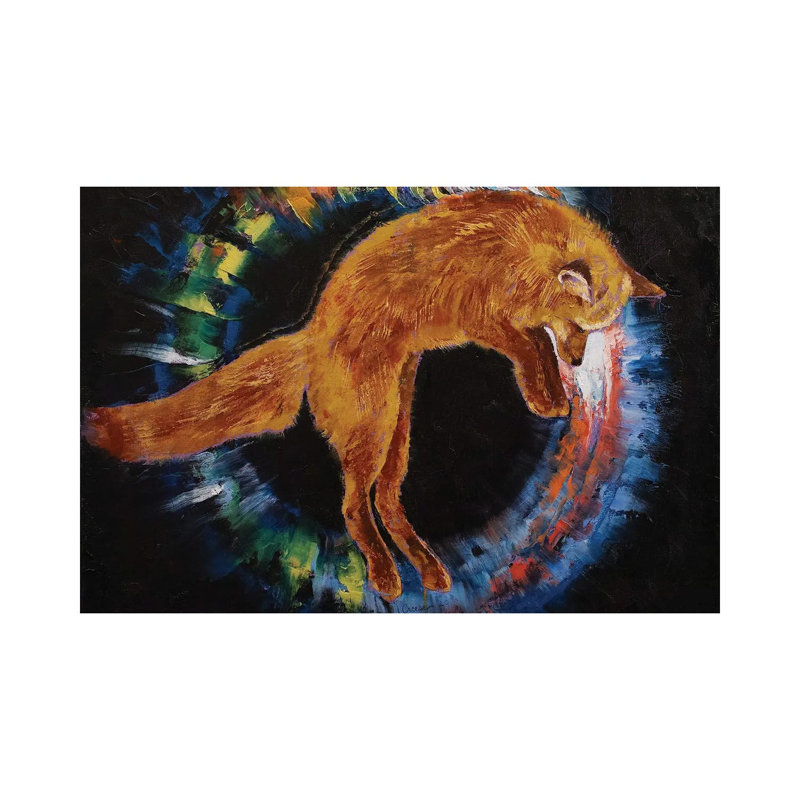Jumping Fox by Michael Creese - Wrapped Canvas Gallery-Wrapped Canvas Giclée, 20.32 cm H x 30.48 cm W