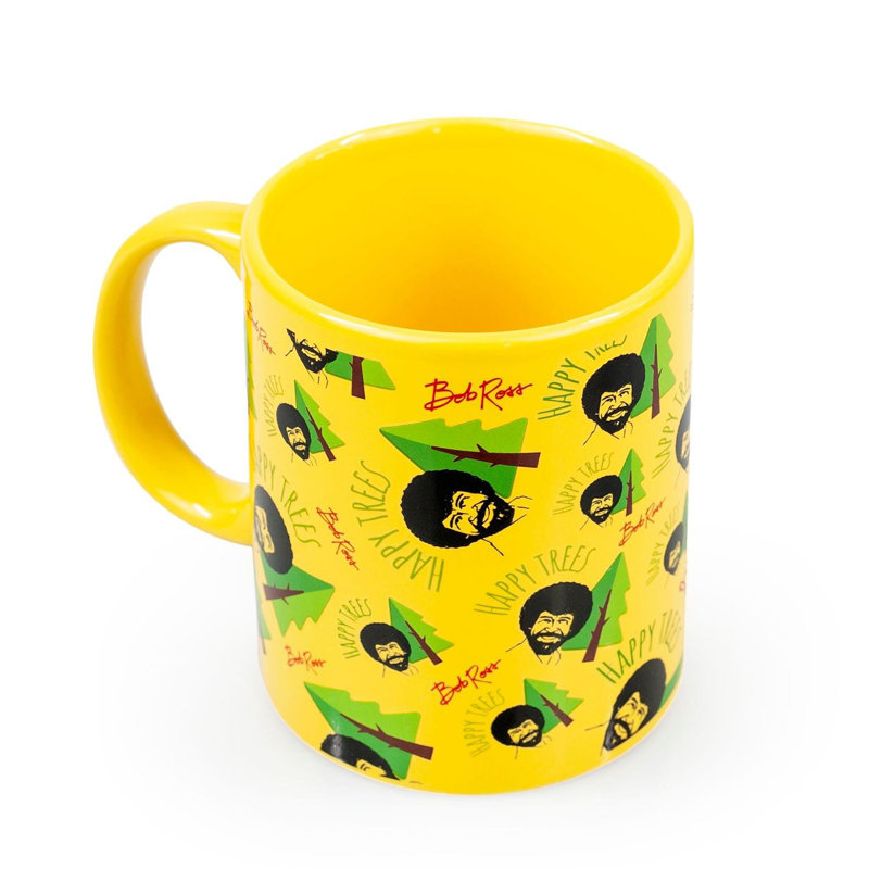 Articles de collection Bob Ross | Tasse Bob Ross Happy Trees | Jaune
