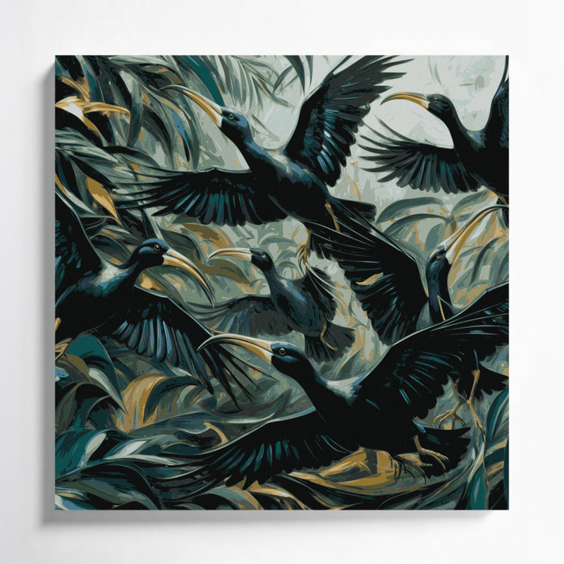 «Birds Smooth billed Ani», art mural sur toile, H 32 po x l 32 po