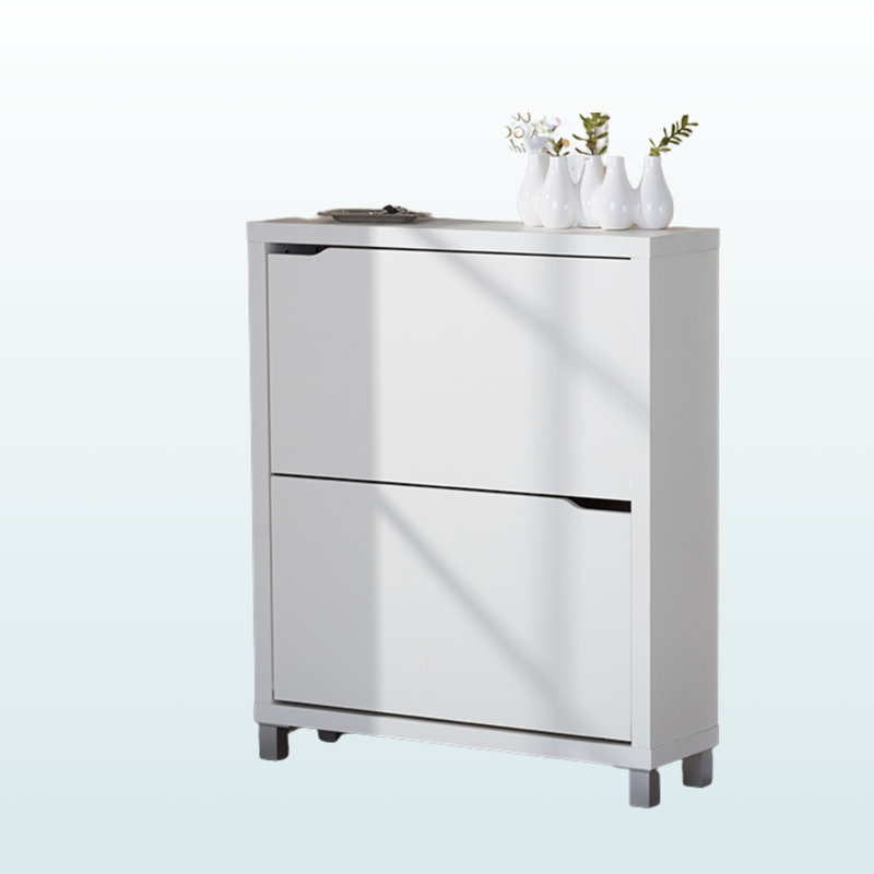 Calla White Finished Modern Shoe Cabinet With Door, 36.72" H X 30.98" W X 8.91" D