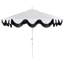 Parasol extérieur à frange bohémienne 9 pi avec manivelle et inclinaison Collins, auvent blanc / noir résistant aux rayons UV, mât blanc-1430827868-1422570732
