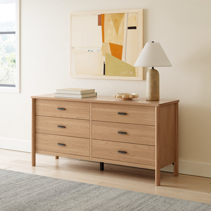 Kaplan 66'' W 6 - Drawer Dresser, Natural