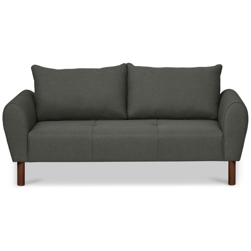 Caspar Sofa, Wenge, Anthracite, 80cm H x 176cm W x 86cm D