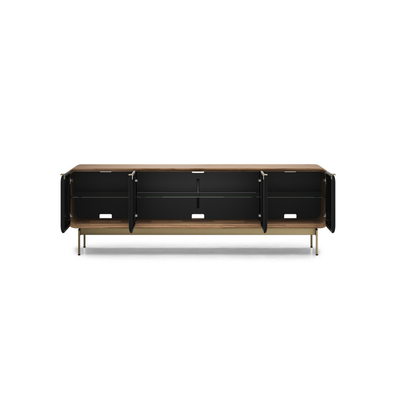 Solid Wood and Glass TV Stand