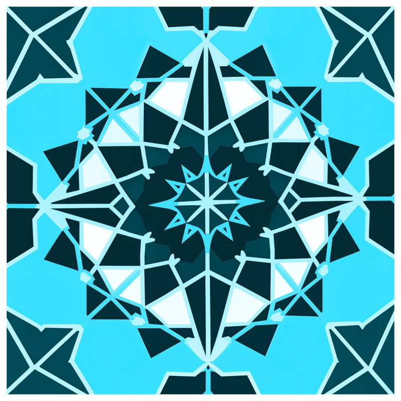 Rideaux de fenêtre mandala à motif géométrique bleu, voilages et voilages occultants - 1 panneau, 50 po x 80 po - 1 panneau