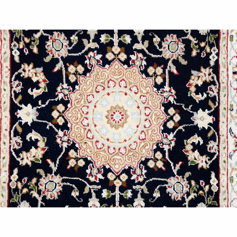 Tapis de couloir oriental 2 pi 8 po x 8 po Nain en laine et soie 250 KPSI 1A6968000707495887A2FC6B1E8446B8