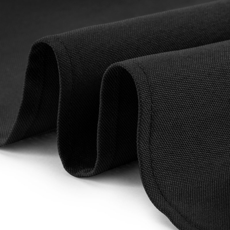 Solid Color Polyester Square Tablecloth, 70" x 70", Black