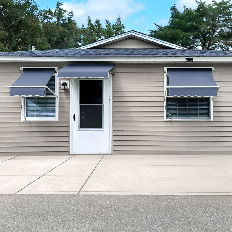 Awntech Mesa Window Retractable Awning, 24" H x 40" W x 24" D, Dusty Blue