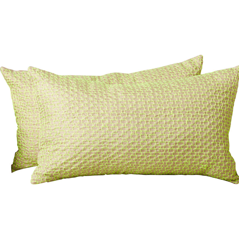 Embroidered Throw Pillow, Neon/Citris