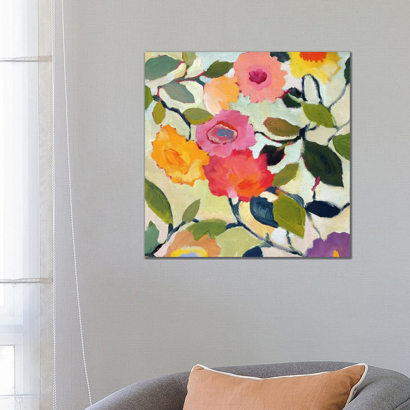Wild Roses by Kim Parker - Wrapped Canvas Painting, 66.04 cm H x 66.04 cm W