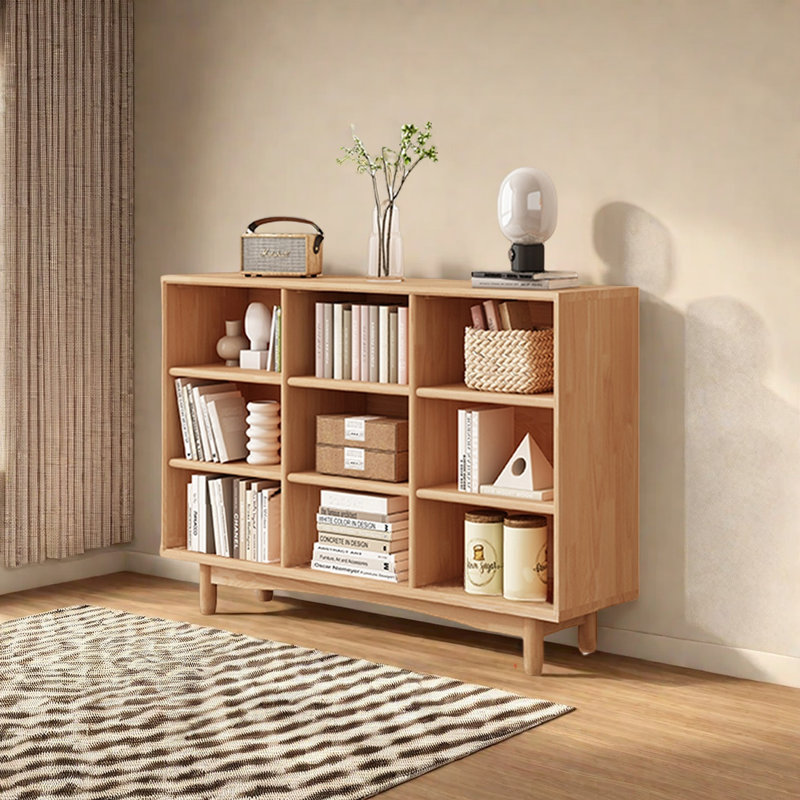 Bibliothèque de rangement domestique, Brun clair, H 35 po x l 47,2 po x P 12,2 po