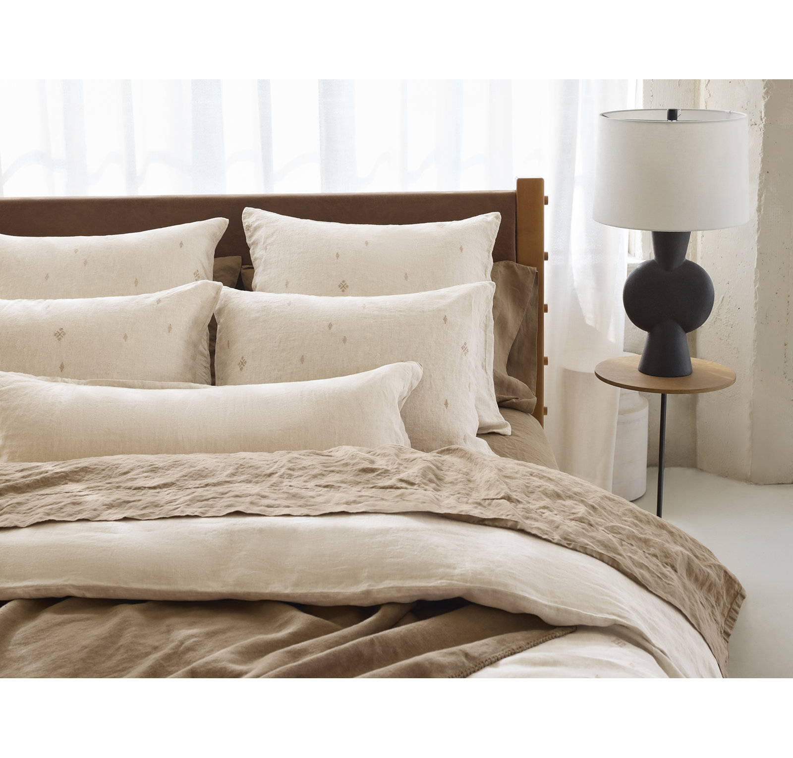 Cambria Linen Duvet Cover Set, King Duvet Cover, Natural Chambray