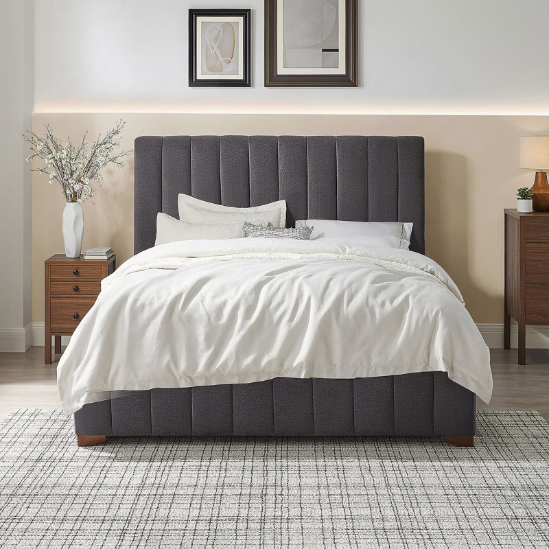 Dark Grey Queen Bed, Dark Gray