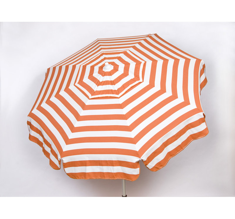 Parasol de plage italien 6 pi, Orange / Blanc