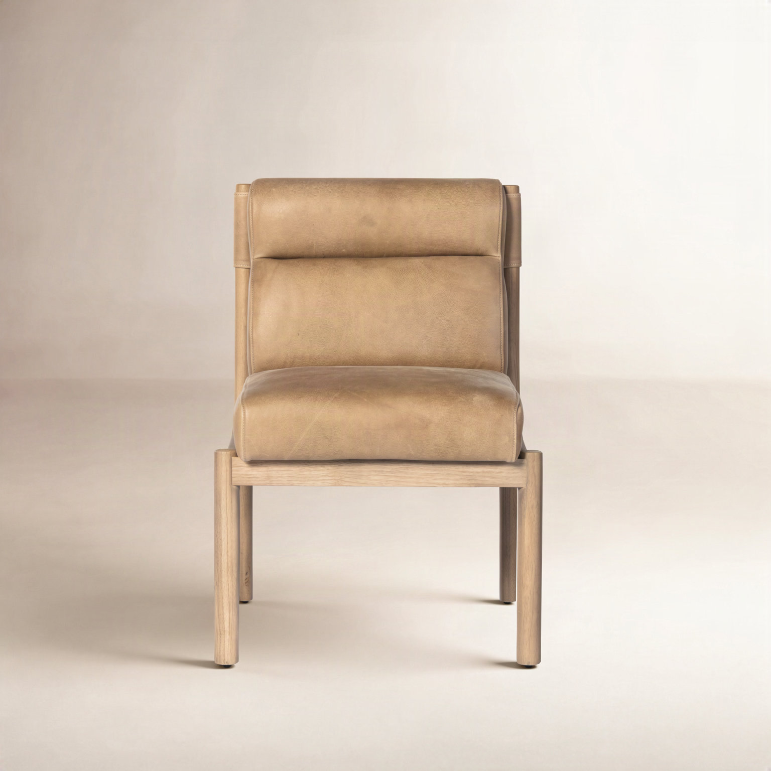Arbella Genuine Leather Dining Chair, Palermo Drift Genuine Leather