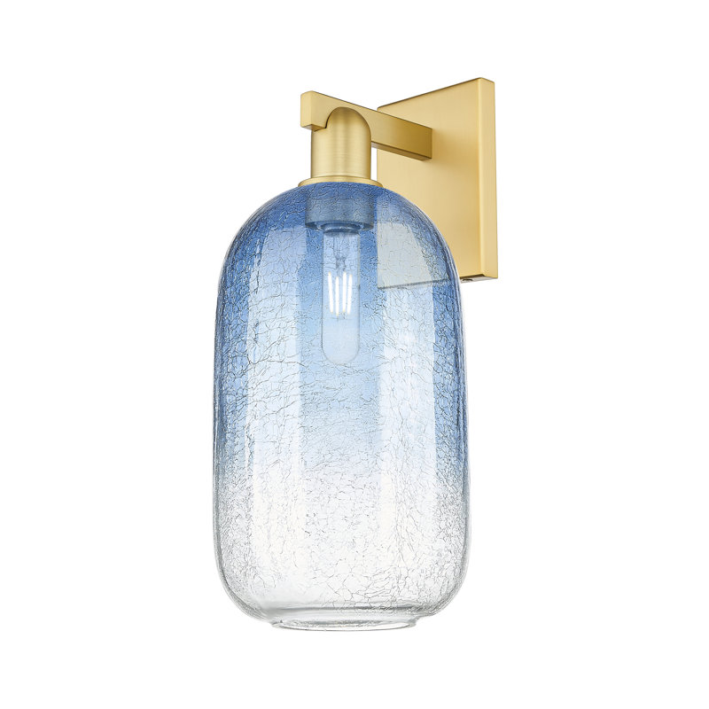 Maestas - 1 Light Wall Mount Sconce, Sapphire Blue, Satin Gold