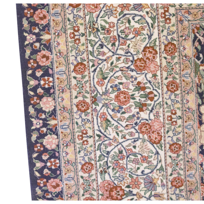 Hand Knotted Wool Oriental Area Rug in Plum And Ivory