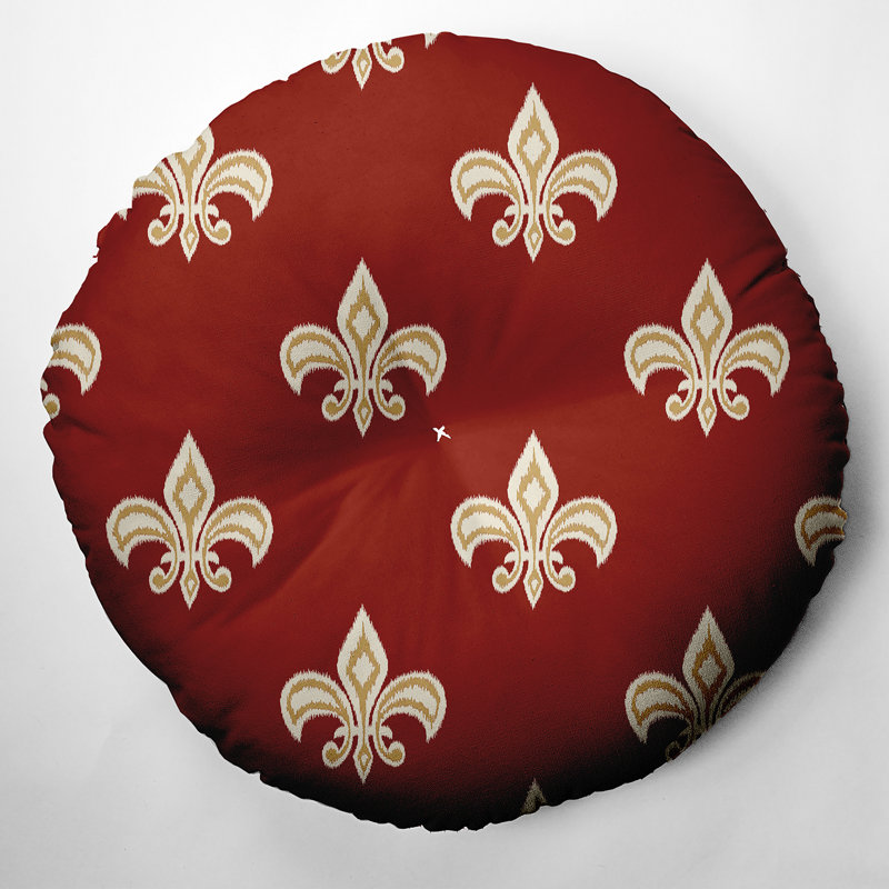 Coussin 318_Fleur De Lis Design, 30 po x 30 po, Rouge