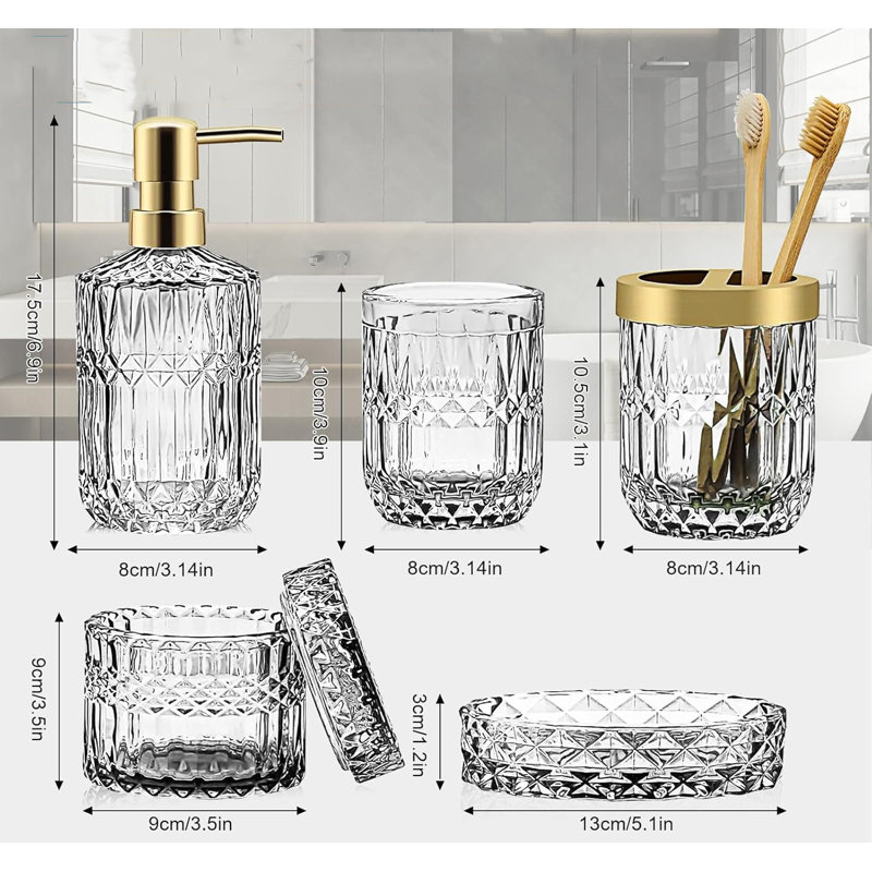 Bathroom Accessory Set, Clear