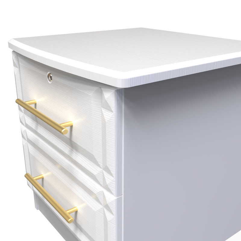 Fully Assembled Quinnville 2 Drawer Bedside Table
