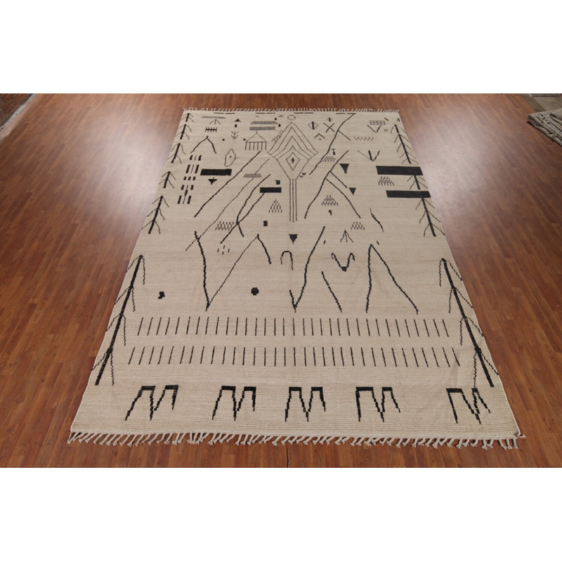 Tapis marocain moderne en laine 10 x 15 po