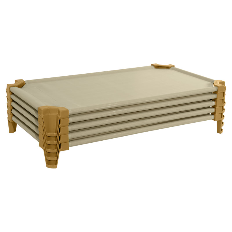 Lit de camp pour enfant empilable assemblé, Tanné, Standard