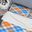 Ensemble de housse de couette en microfibre bleu / orange 2 pièces-66099533