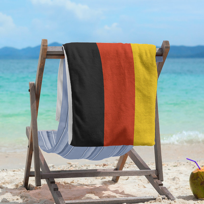 Vancouver Lightweight Beach Towel, Microfiber, Black/Red/Yellow