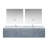 Dark Grey Double Bath Vanity 84 in. W x 22 in. D, Carrara Marble Top, Faucet Set, and 36 in. LED Mirrors