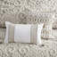 Édredon très grand taupe avec housse 100% coton, broderie artistique en chenille et 2 taies décoratives