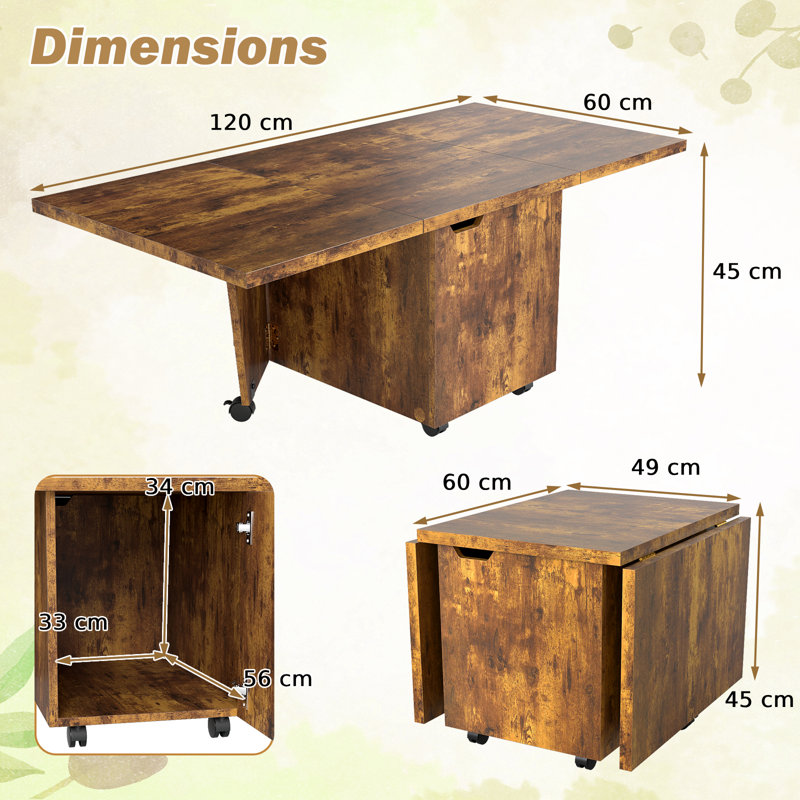 Coffee Table with Storage, Brown Wood