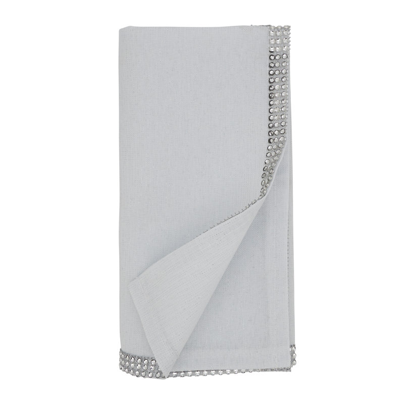 Lily Collection Polyester No Pattern Square Napkin, White