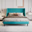 Toderick Upholstered Platform Bed with Deluxe Wingback and Linen Blend-985124331-985124330