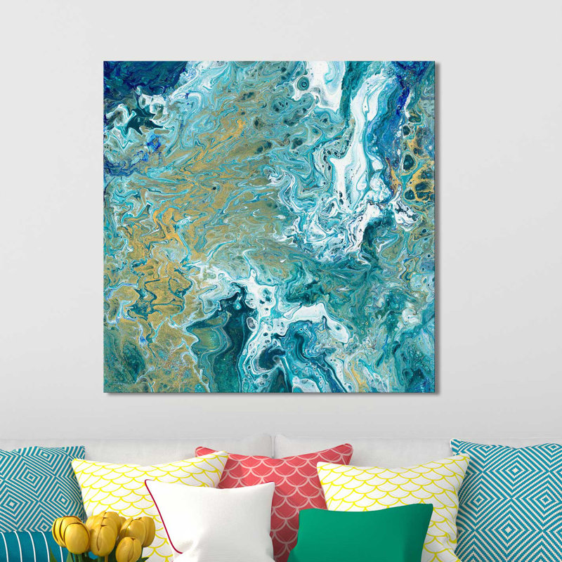 « earth essence i », reproduction de peinture à l’huile sur toile, H 18" x l 18" x P 1"