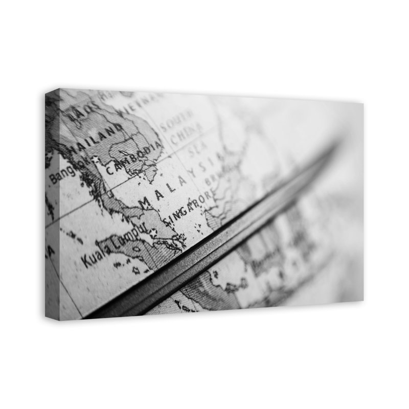 «Black and White Globe», impression sur toile