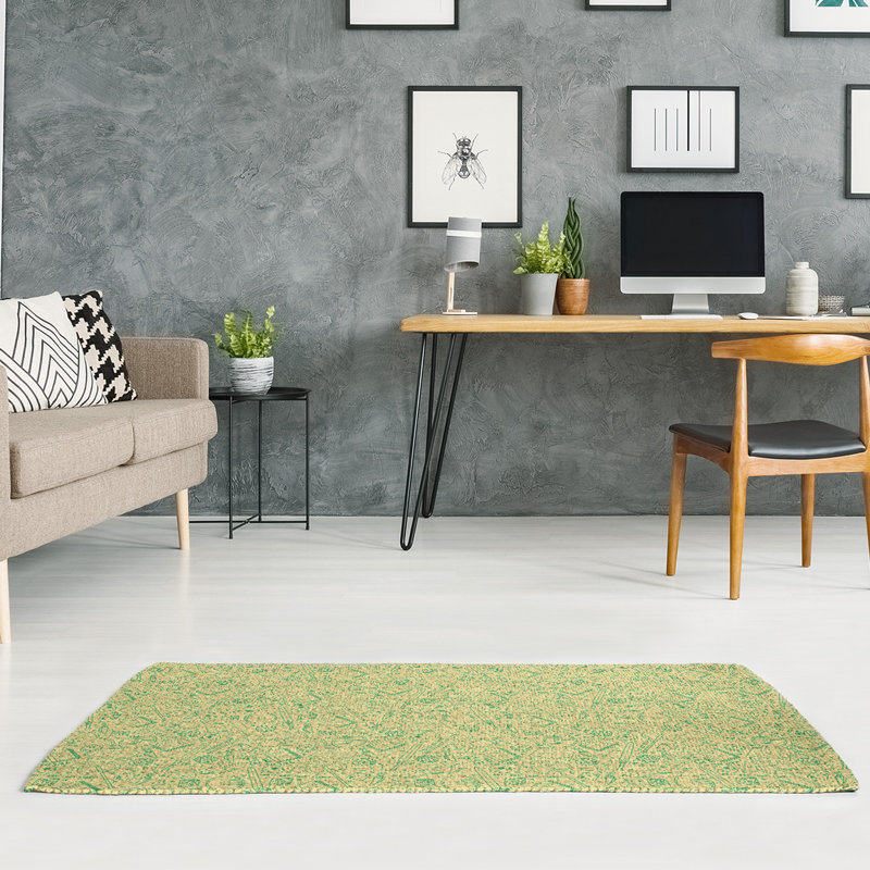 Tapis de zone jaune reg patterns, Rectangle 8 pi x 10 pi