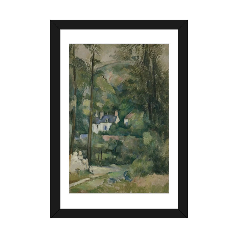 «Maisons Dans La Verdure 1881» par Paul Cezanne, reproduction d'art sur toile, H 32 po x l 24 po x P 1 po, Blanc