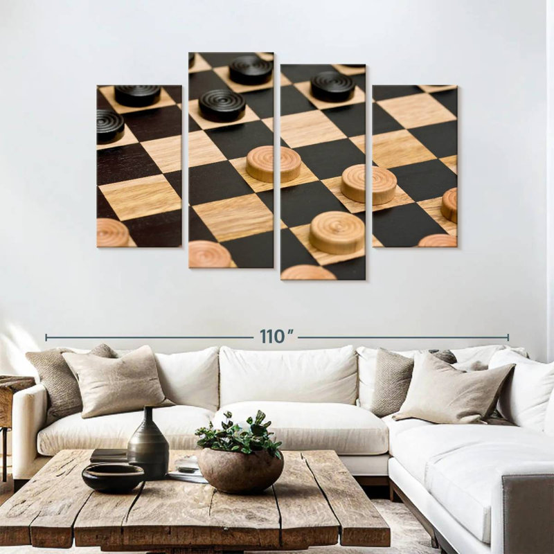 Checkers Game, 54" H x 84" W