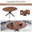 Table de salle à manger extensible ronde de 43 à 54 pouces avec pieds en métal robustes et peu encombrants pour petit salon et cuisine