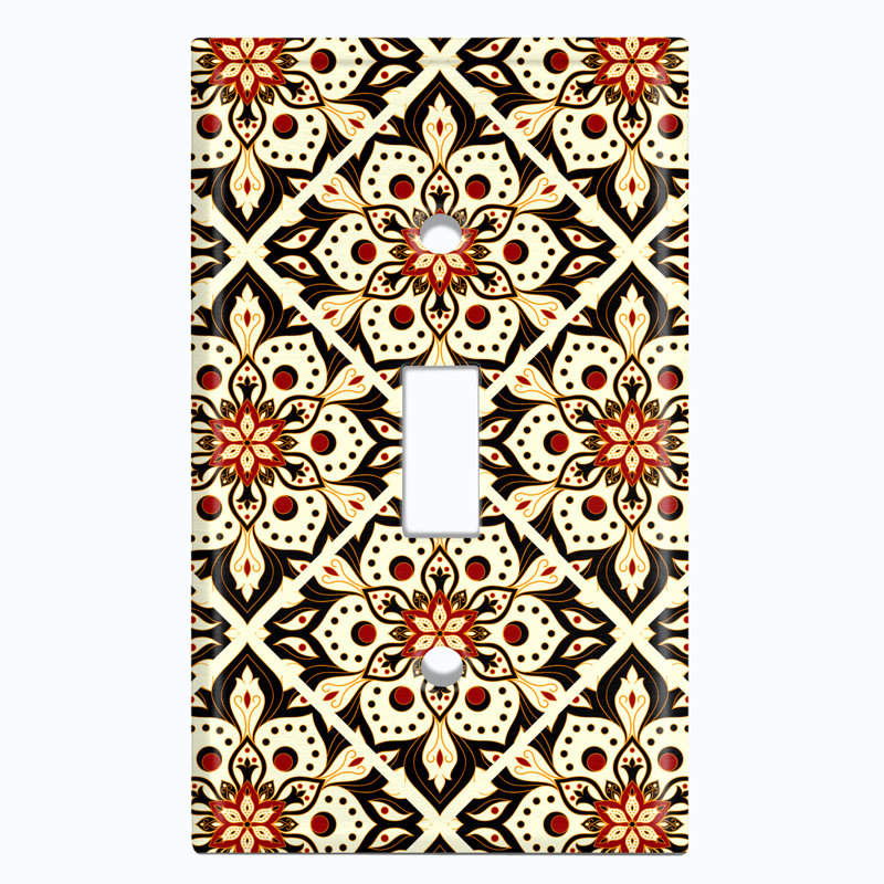 Patterned 1 - Gang Toggle Light Switch Standard Wall Plate